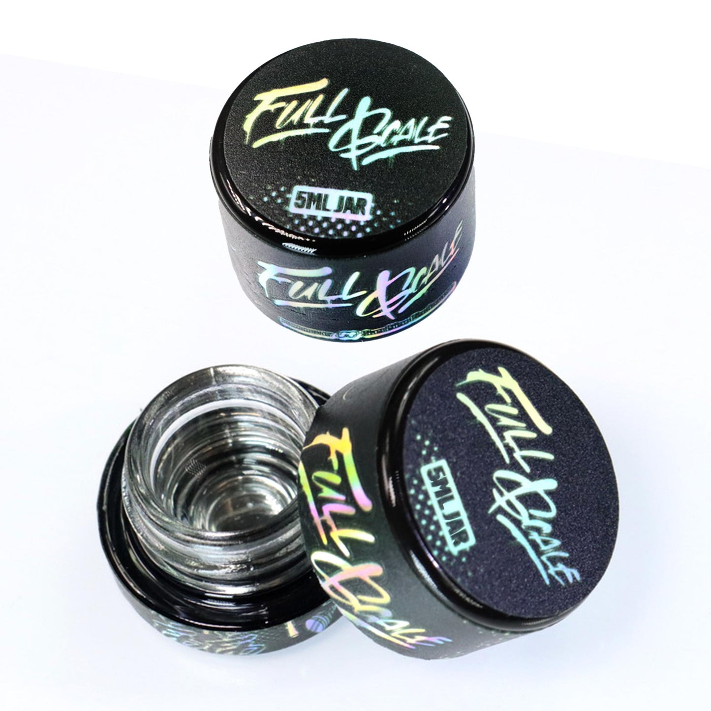 5ml Black Glass Jar - Electroplated Black Gloss