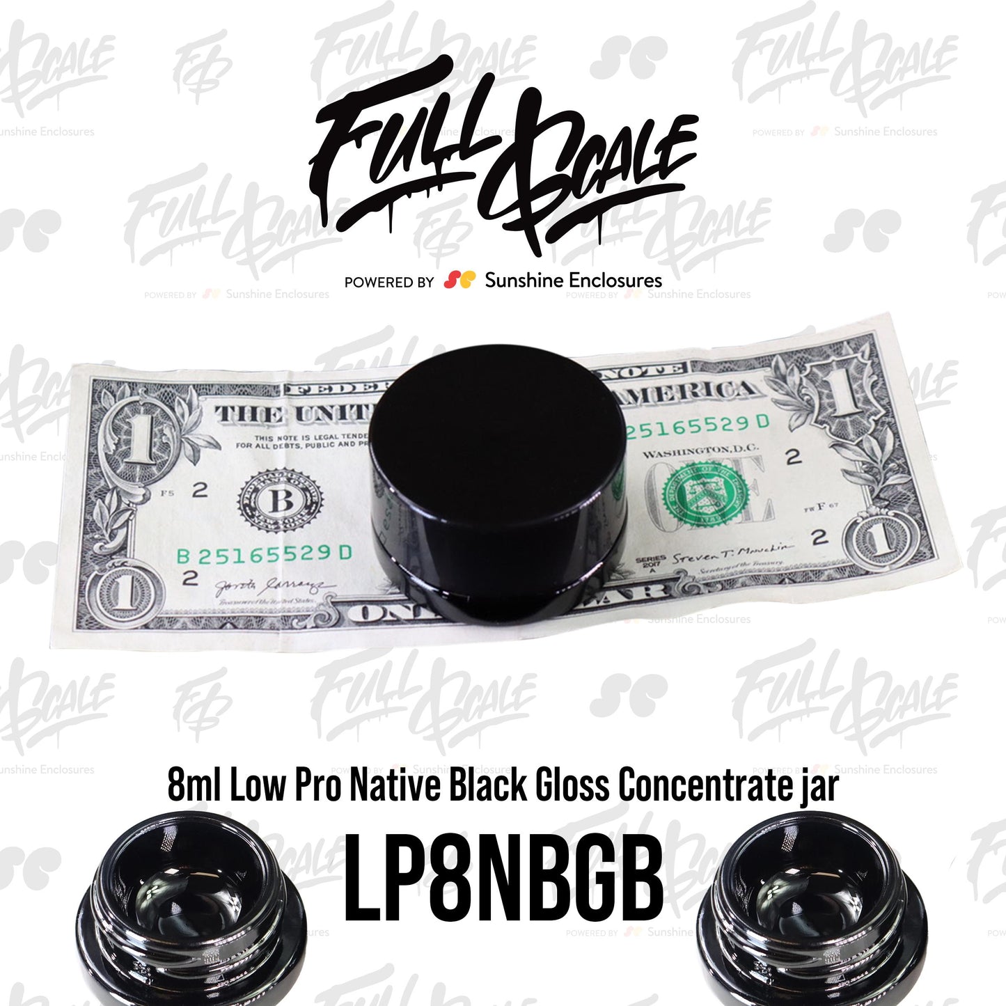 5ml Black Glass Jar - Native Black Gloss